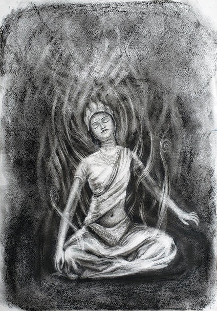parvati, charcoal on heavy paper, 2017