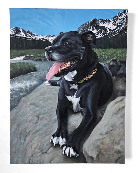 RIP Stella, commission, oil on canvas, 2024