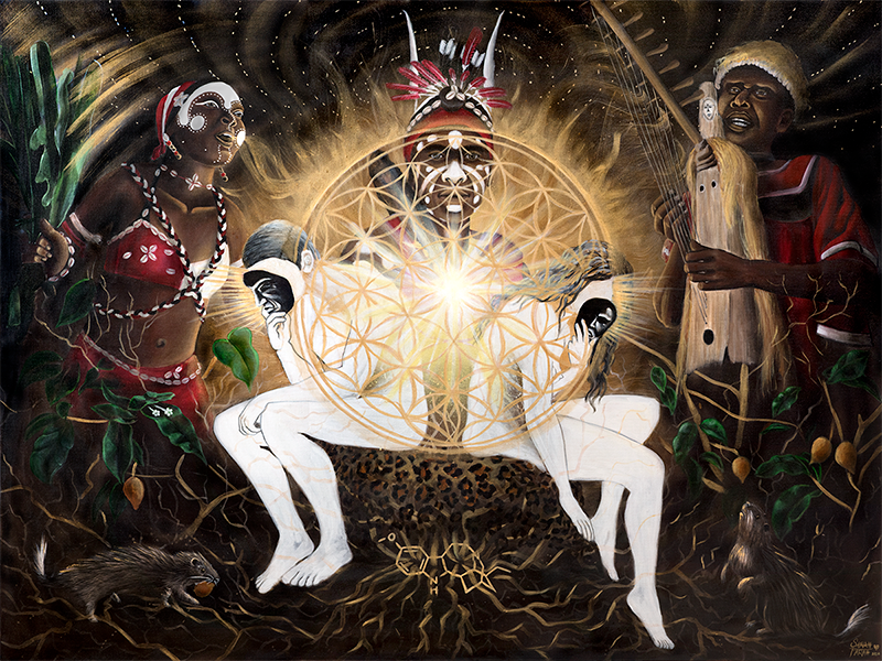 iboga ceremony, commission, acrylic on canvas, 2020