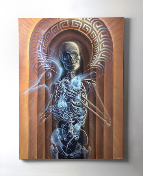 The Gift, acrylic and oil on canvas, 2023